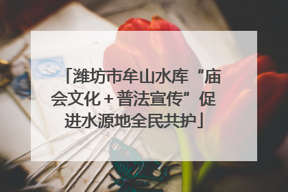 潍坊市牟山水库“庙会文化＋普法宣传”促进水源地全民共护