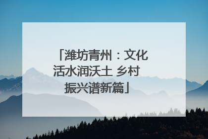 潍坊青州：文化活水润沃土 乡村振兴谱新篇
