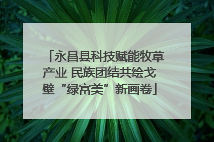 永昌县科技赋能牧草产业 民族团结共绘戈壁“绿富美”新画卷