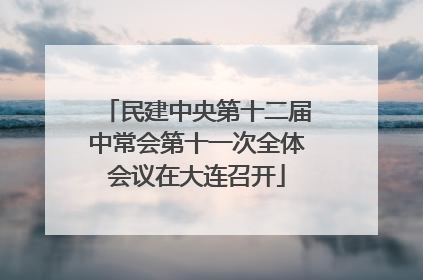 民建中央第十二届中常会第十一次全体会议在大连召开