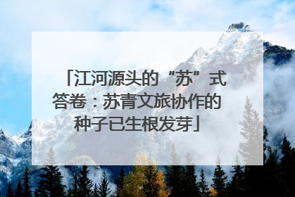 江河源头的“苏”式答卷：苏青文旅协作的种子已生根发芽