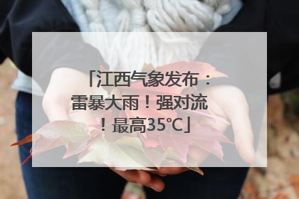 江西气象发布：雷暴大雨！强对流！最高35℃