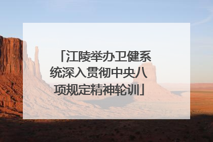 江陵举办卫健系统深入贯彻中央八项规定精神轮训