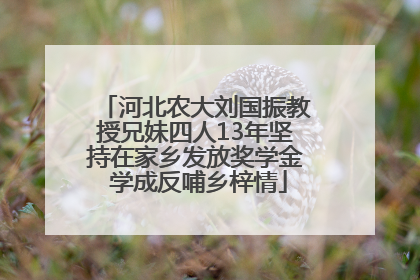 河北农大刘国振教授兄妹四人13年坚持在家乡发放奖学金 学成反哺乡梓情