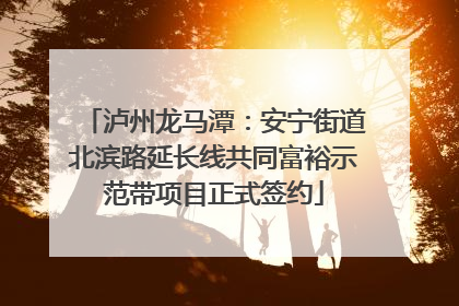 泸州龙马潭：安宁街道北滨路延长线共同富裕示范带项目正式签约