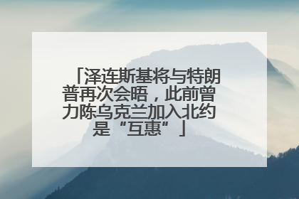 泽连斯基将与特朗普再次会晤，此前曾力陈乌克兰加入北约是“互惠”