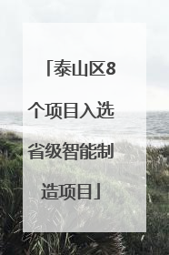 泰山区8个项目入选省级智能制造项目