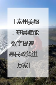 泰州姜堰：基层赋能数字提速 惠民政策进万家