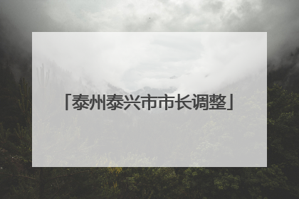 泰州泰兴市市长调整