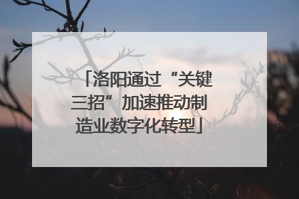 洛阳通过“关键三招”加速推动制造业数字化转型