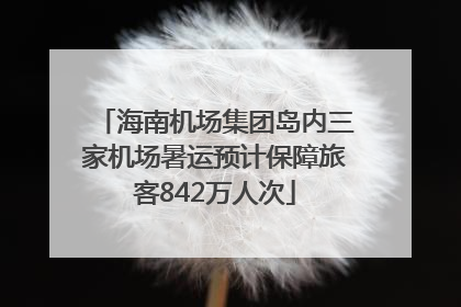 海南机场集团岛内三家机场暑运预计保障旅客842万人次