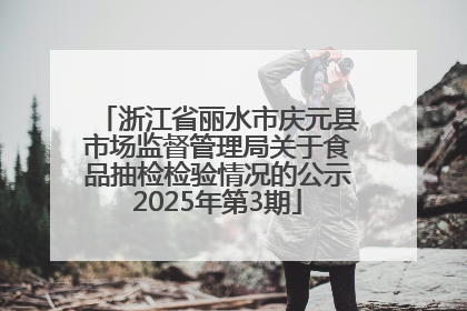 浙江省丽水市庆元县市场监督管理局关于食品抽检检验情况的公示2025年第3期