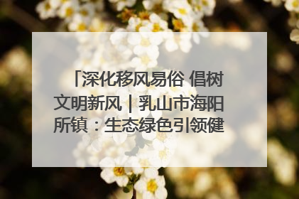 深化移风易俗 倡树文明新风｜乳山市海阳所镇：生态绿色引领健康生活新时尚