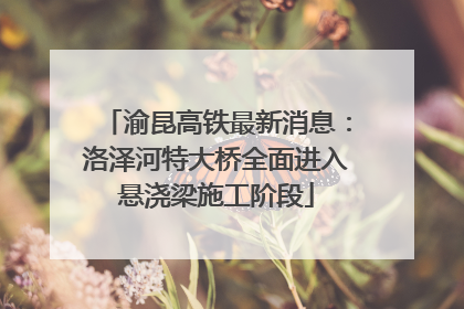 渝昆高铁最新消息：洛泽河特大桥全面进入悬浇梁施工阶段