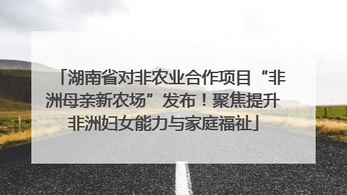 湖南省对非农业合作项目“非洲母亲新农场”发布！聚焦提升非洲妇女能力与家庭福祉