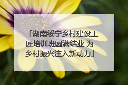 湖南绥宁乡村建设工匠培训班圆满结业 为乡村振兴注入新动力