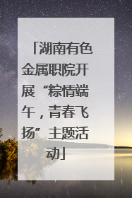 湖南有色金属职院开展“粽情端午，青春飞扬”主题活动