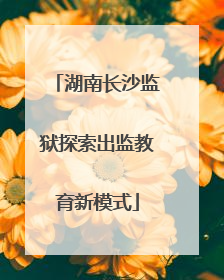 湖南长沙监狱探索出监教育新模式