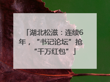 湖北松滋：连续6年，“书记论坛”抢“千万红包”