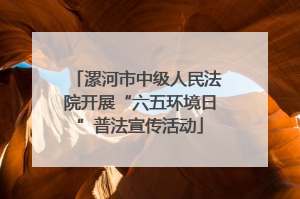 漯河市中级人民法院开展“六五环境日”普法宣传活动