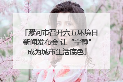 漯河市召开六五环境日新闻发布会 让“宁静”成为城市生活底色