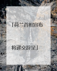 荷兰首相宣布将递交辞呈