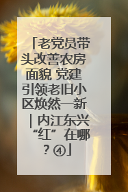 老党员带头改善农房面貌 党建引领老旧小区焕然一新｜内江东兴“红”在哪？④