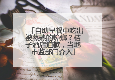 自助早餐中吃出被蒸熟的蟑螂？桔子酒店道歉，当地市监部门介入