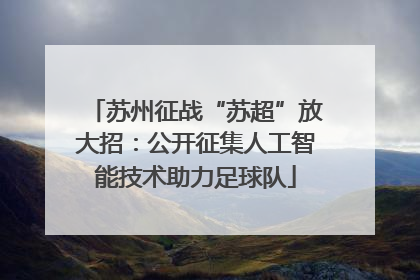 苏州征战“苏超”放大招：公开征集人工智能技术助力足球队