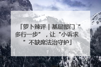 萝卜辣评｜基层部门“多行一步”，让“小诉求”不缺席法治守护