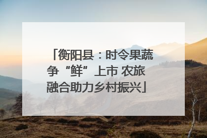 衡阳县：时令果蔬争“鲜”上市 农旅融合助力乡村振兴