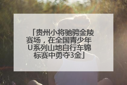 贵州小将驰骋金陵赛场，在全国青少年U系列山地自行车锦标赛中勇夺3金