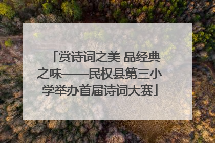 赏诗词之美 品经典之味——民权县第三小学举办首届诗词大赛