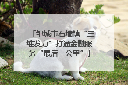 邹城市石墙镇“三维发力”打通金融服务“最后一公里”