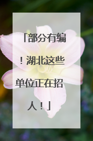 部分有编！湖北这些单位正在招人！