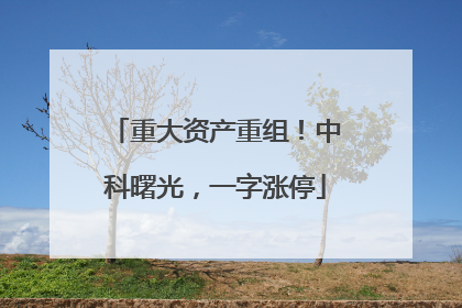 重大资产重组！中科曙光，一字涨停