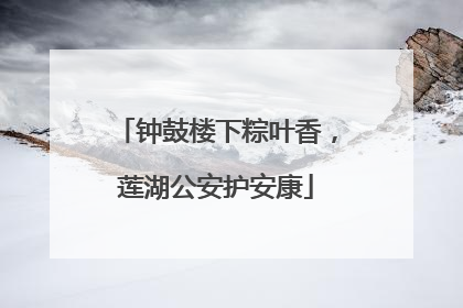 钟鼓楼下粽叶香，莲湖公安护安康