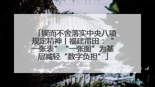 锲而不舍落实中央八项规定精神丨福建莆田：“一张表”“一张图”为基层减轻“数字负担”