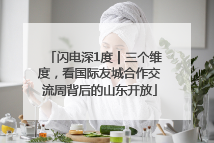 闪电深1度｜三个维度，看国际友城合作交流周背后的山东开放