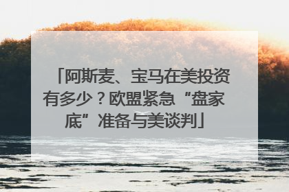 阿斯麦、宝马在美投资有多少？欧盟紧急“盘家底”准备与美谈判