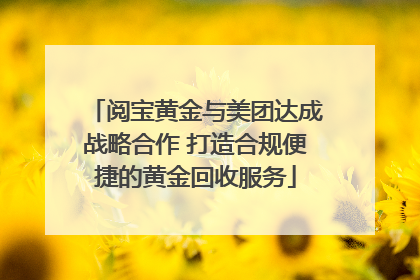 阅宝黄金与美团达成战略合作 打造合规便捷的黄金回收服务