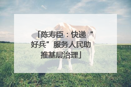 陈寿臣：快递“好兵”服务人民助推基层治理