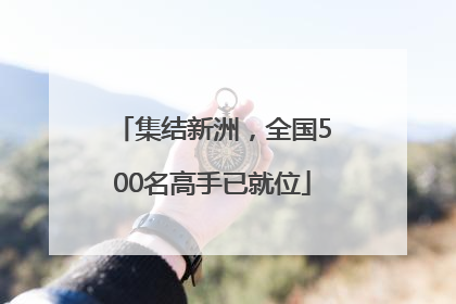 集结新洲，全国500名高手已就位