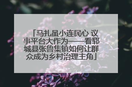 马扎虽小连民心 议事平台大作为——看郓城县张鲁集镇如何让群众成为乡村治理主角