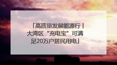 高质量发展能源行丨大湾区“充电宝”可满足20万户居民用电
