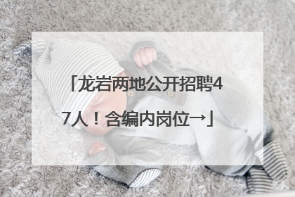 龙岩两地公开招聘47人！含编内岗位→
