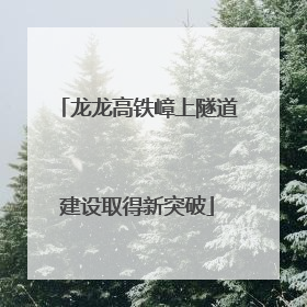 龙龙高铁嶂上隧道建设取得新突破