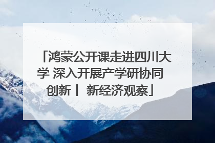 鸿蒙公开课走进四川大学 深入开展产学研协同创新丨 新经济观察