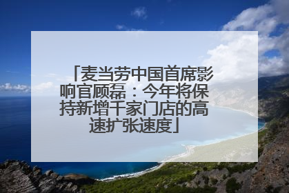 麦当劳中国首席影响官顾磊：今年将保持新增千家门店的高速扩张速度