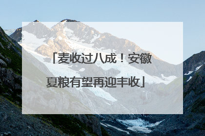 麦收过八成！安徽夏粮有望再迎丰收